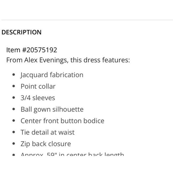 ALEX Evenings Jacquard Gold Mother Of The Bride Dress Gown Point Collar 14 16 - Picture 3 of 16